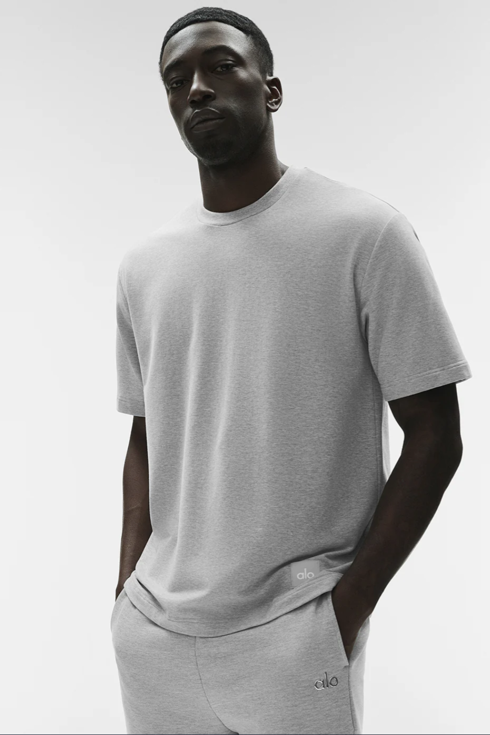 Playera Double Take Alo | Felpa Francesa Micro Suave, Fit Oversized y Manga Extendida