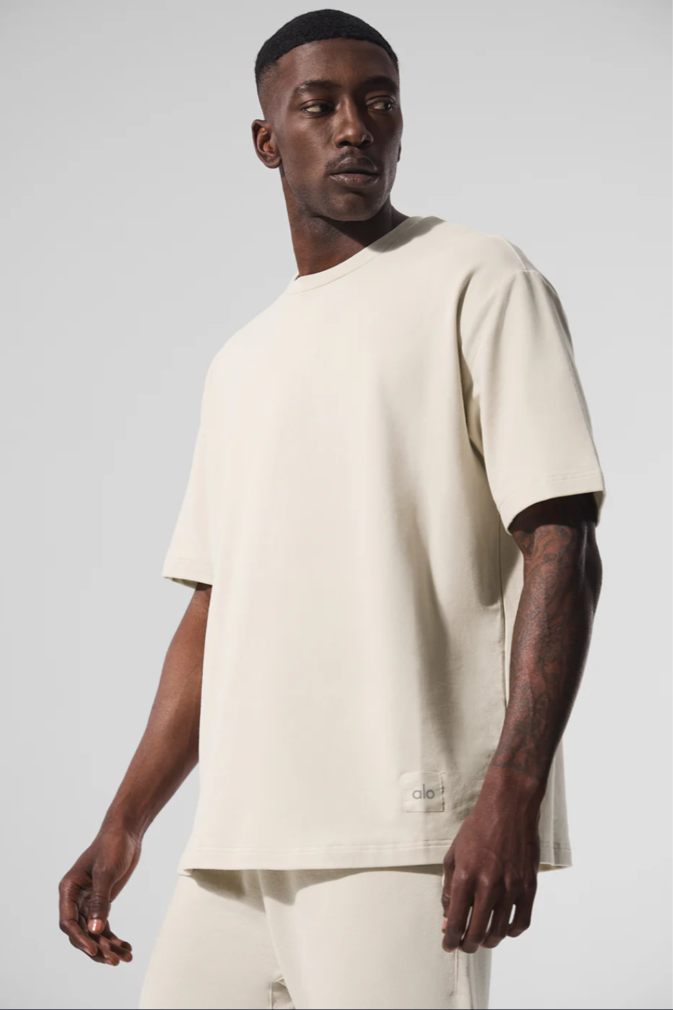 Playera Double Take Alo | Felpa Francesa Micro Suave, Fit Oversized y Manga Extendida